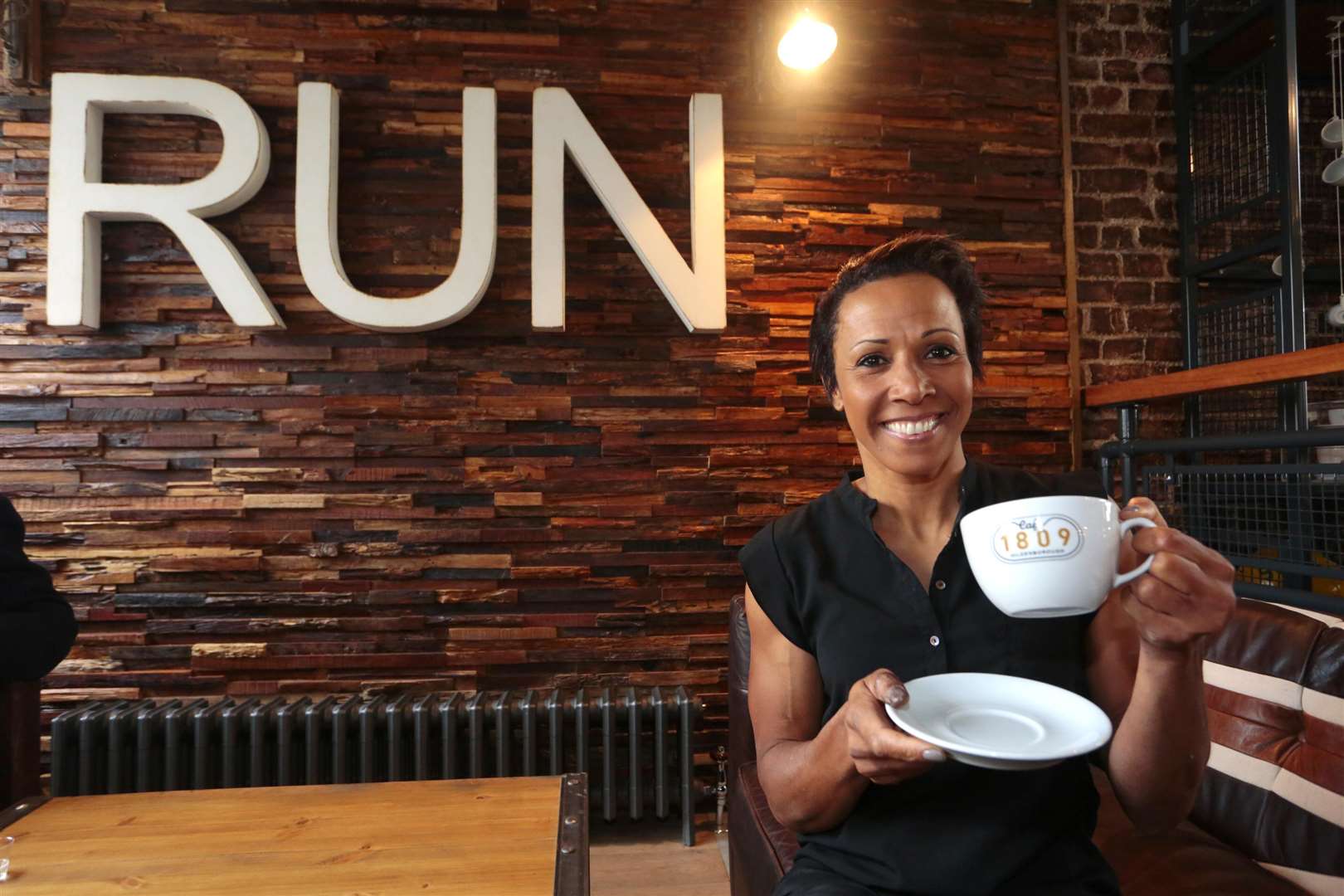Dame Kelly Holmes at Cafe 1809.