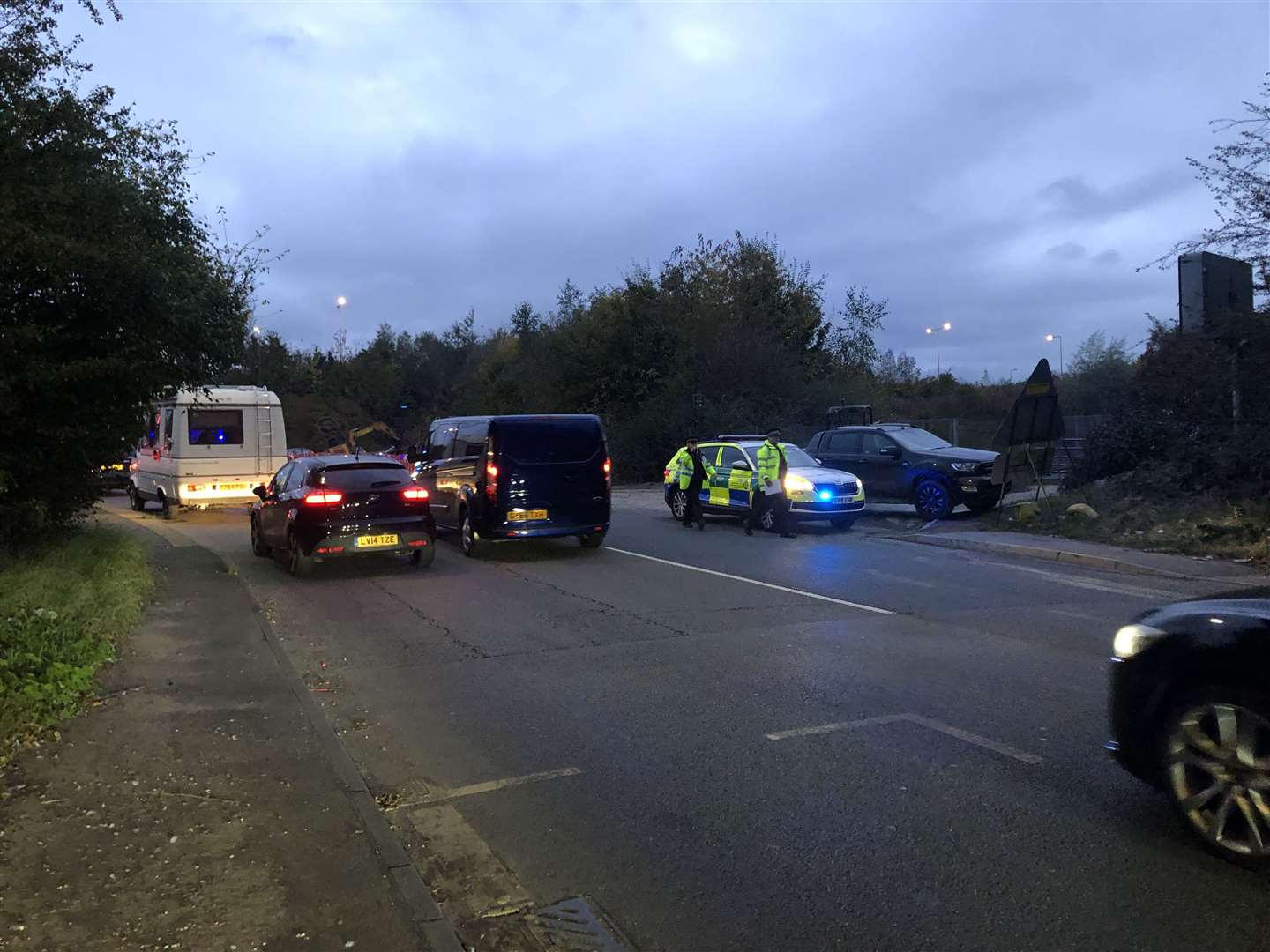 Police are in attendance at an incident on Wrotham Road, off the A2 near Gravesend
