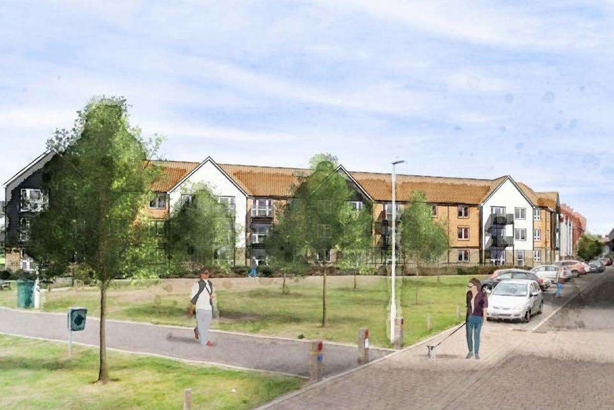 An artist’s impression of how the Churchill Living Project in Faversham could look