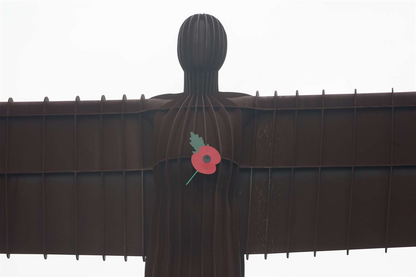 The team attached a poppy to the sculpture last year (Owen Humphreys/PA)