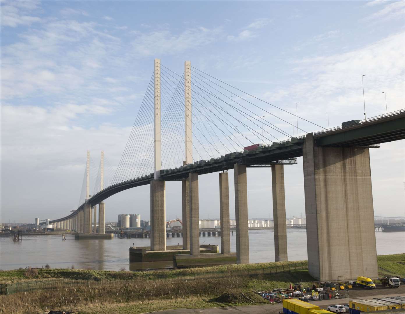 Traffic has stopped due to a vehicle fire at the Dartford Crossing