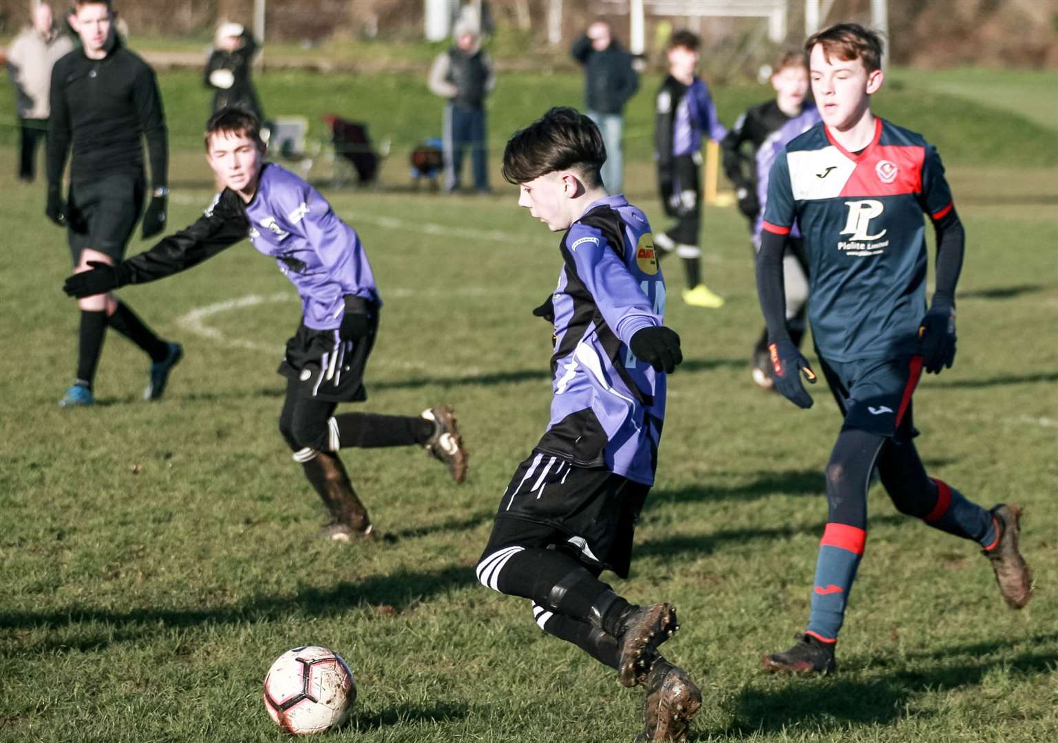 Anchorians Panthers under-14s on the ball against Hempstead Valley under-14s. Picture: Phil Lee FM27123680