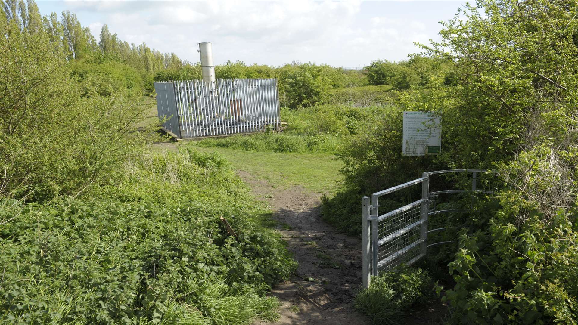 A gas/methane burner located in Borden Nature Reserve