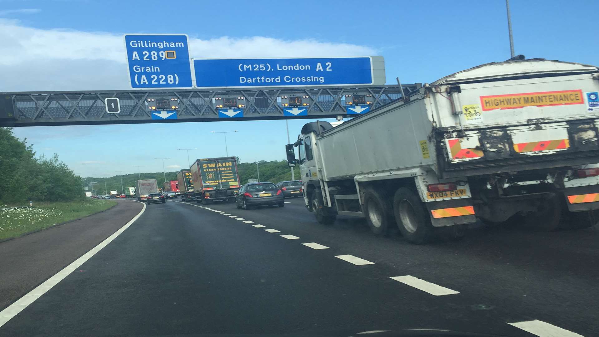 Delays have built up on the M2
