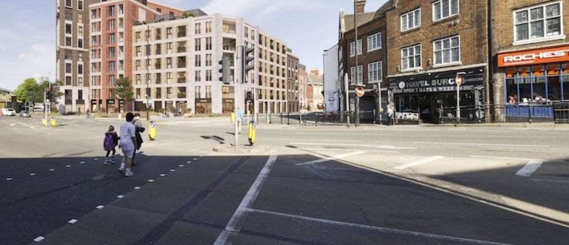 Developers want to build three blocks of flats on a former industrial site. Picture: POD Architects