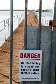 Queenborough's all-tide landing has been shut for repairs