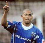 Simeon Jackson celebrates scoring the opening goal