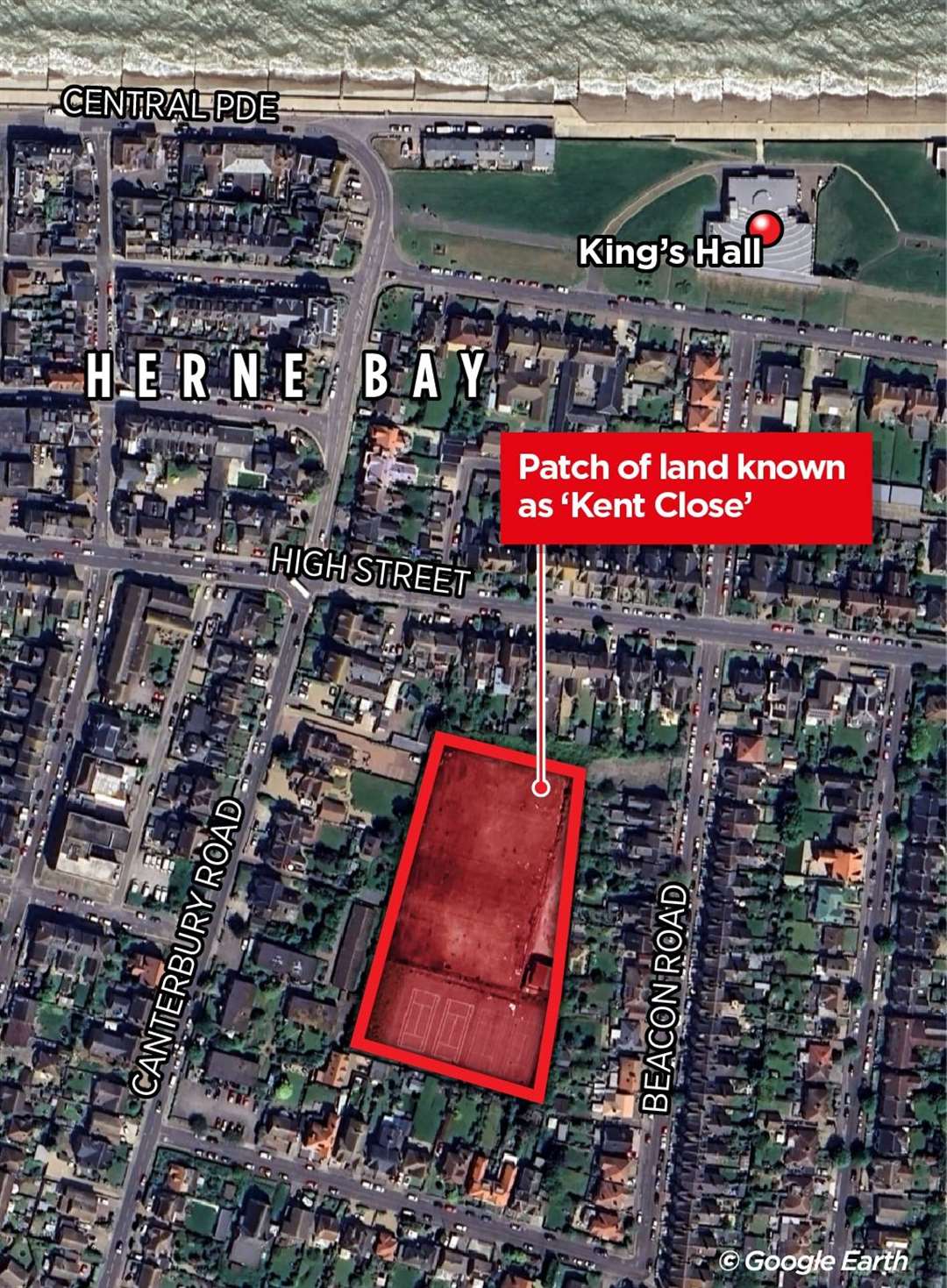 The land off Beacon Road in Herne Bay which has been closed to the public by Canterbury City Council