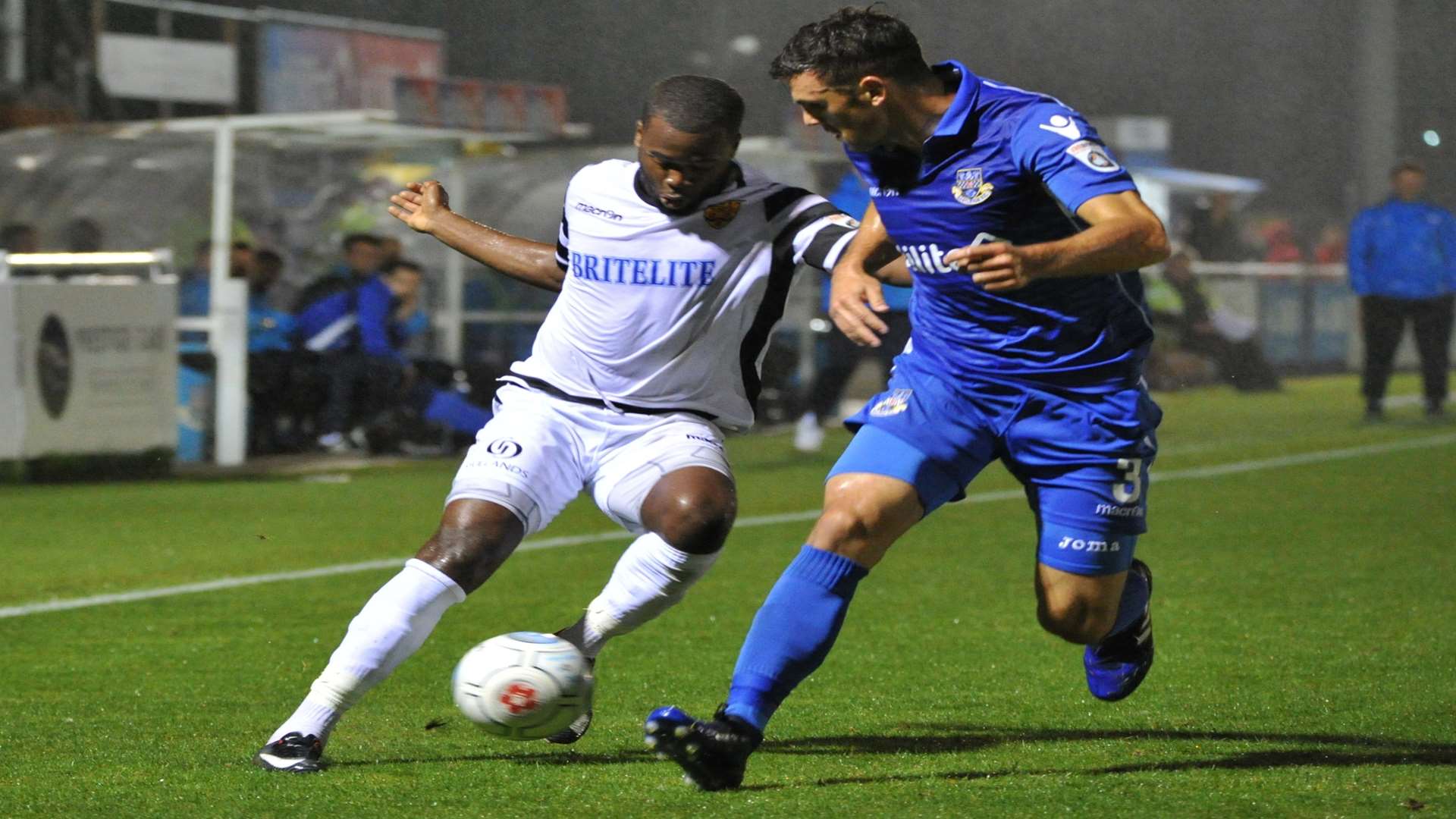 Zavon Hines in action for Maidstone at Eastleigh Picture: Steve Terrell