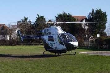 The air ambulance landed in Kingsmead Field