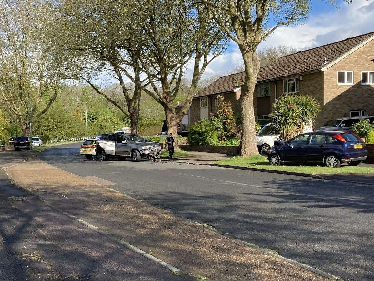 The scene of the crash in Woolley Road, Maidstone