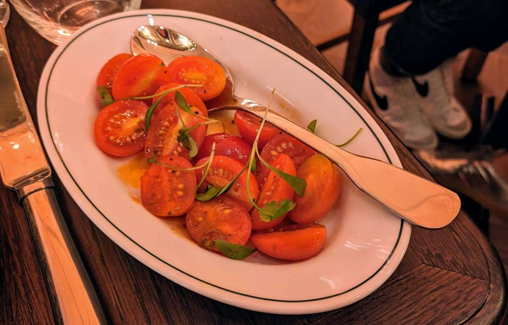 A side dish of tomato and coriander salad proved a little underwhelming