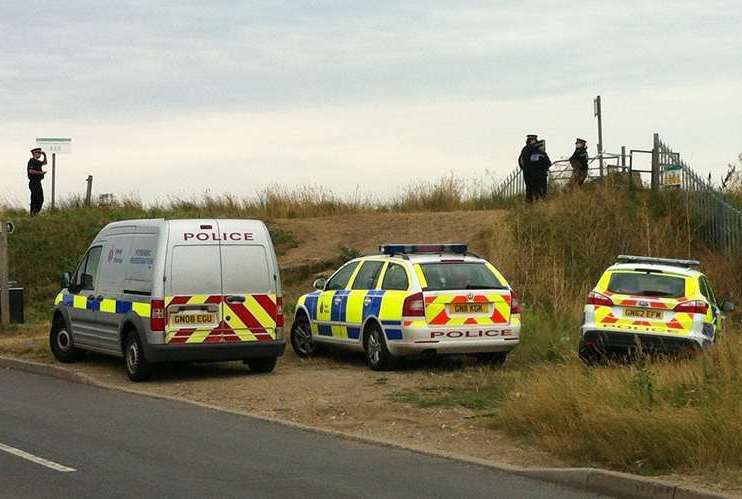 Police at a beach in Warden after Gary Pocock's body was found