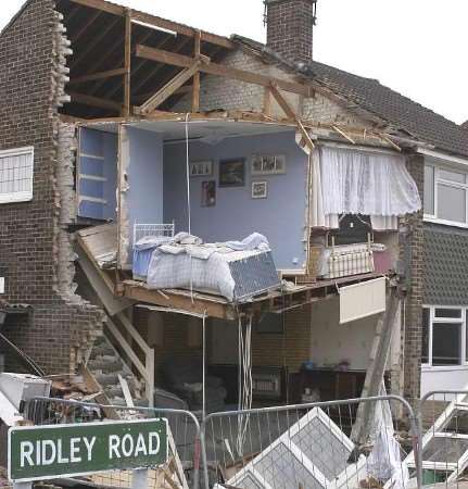 The now condemned home of Yvonne and Terence Shepherd. Picture: KATHARYN BOUDET