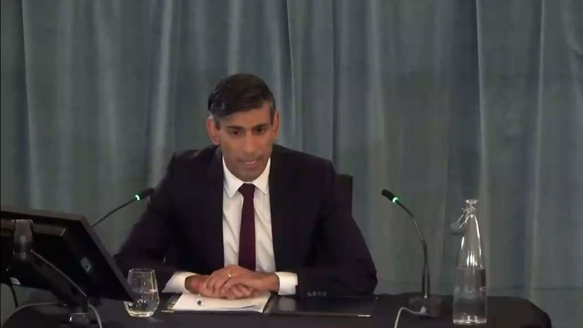 Rishi Sunak was heckled as he appeared before the inquiry (Infected Blood Inquiry/PA)