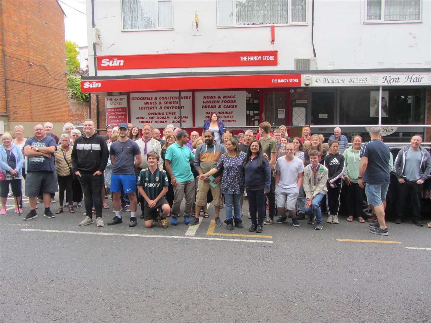 After 16 years running The Handy Store in Wateringbury, residents bade farewell to Benny and Rupal Vyas who have hung up their 4am alarm clock and are off to their new life in Crawley. Villagers turned out to say thank you and goodbye. (50794420)