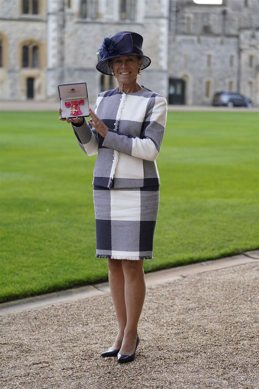 Stephanie Moore after being made an OBE by the Prince of Wales, during an investiture ceremony at Windsor Castle, Berkshire (PA)