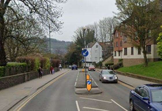 Folkestone Road, Dover, with the Alma Hostel seen in the distance. Picture: Google