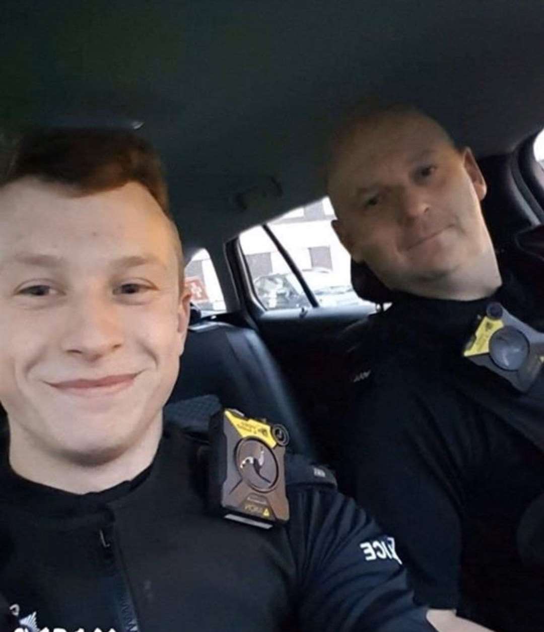 PCs Stephen (R) and Ryan (L) Alexander. Photo: @UKCopHumour