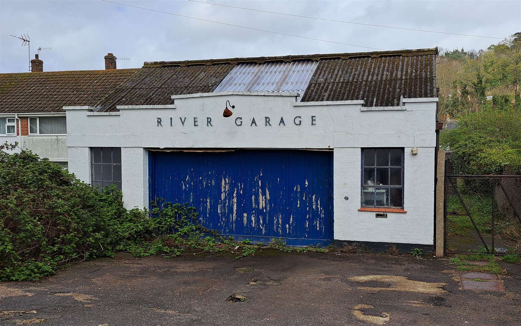 The disused River Garage near Dover, which was meant to be replaced by homes