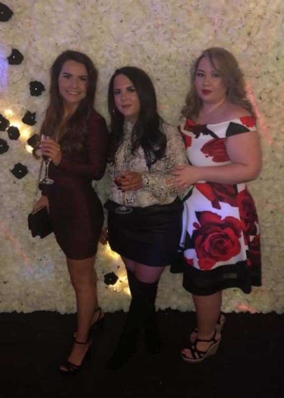 The couple's daughters, from left to right, Lauren, Kirsty, and Rebecca at her engagement party