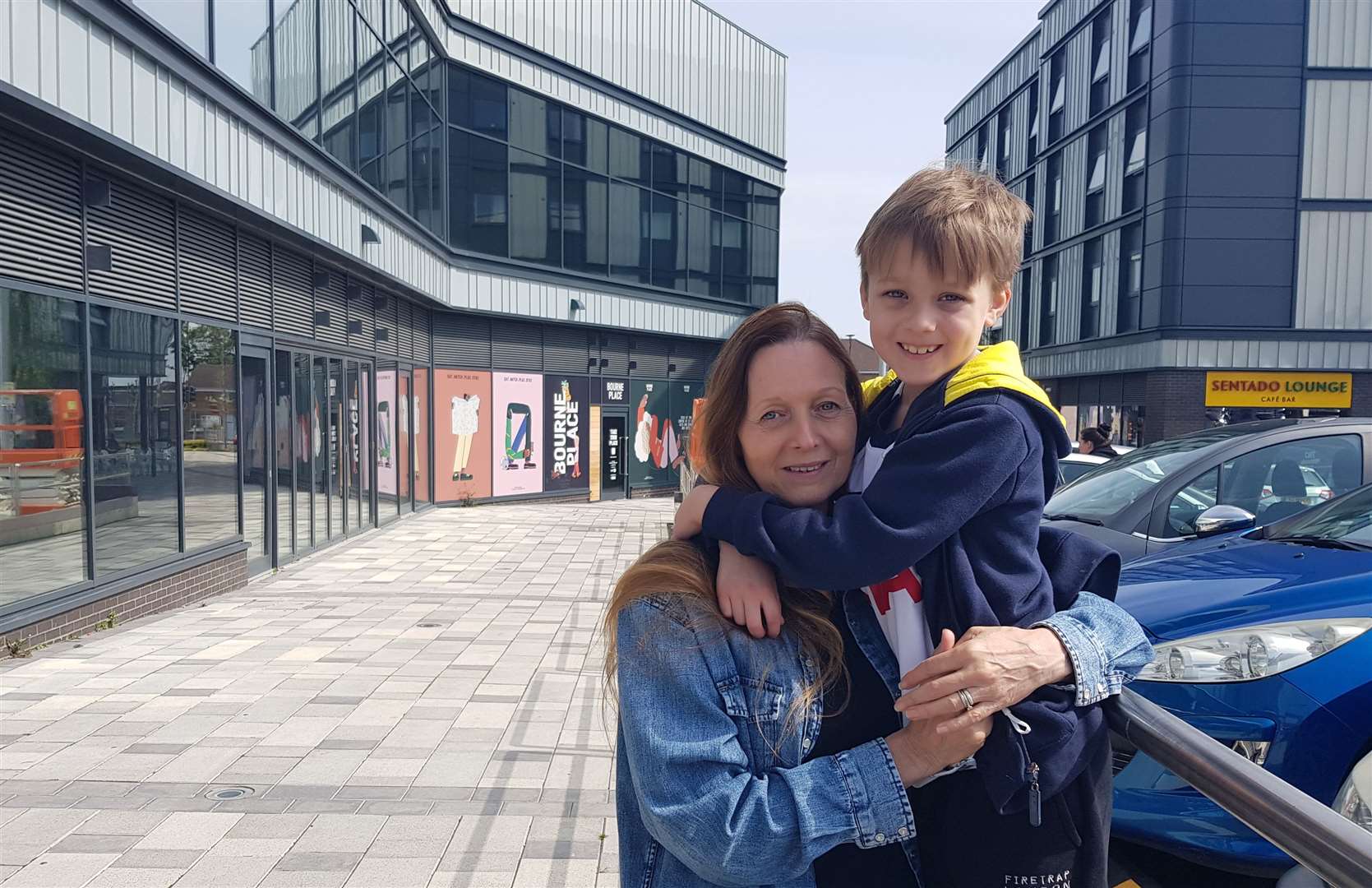 Rosalyn Dobell, 56, with grandson Bobby Watts, seven, were one of the first visitors to The Light cinema complex in Sittingbourne