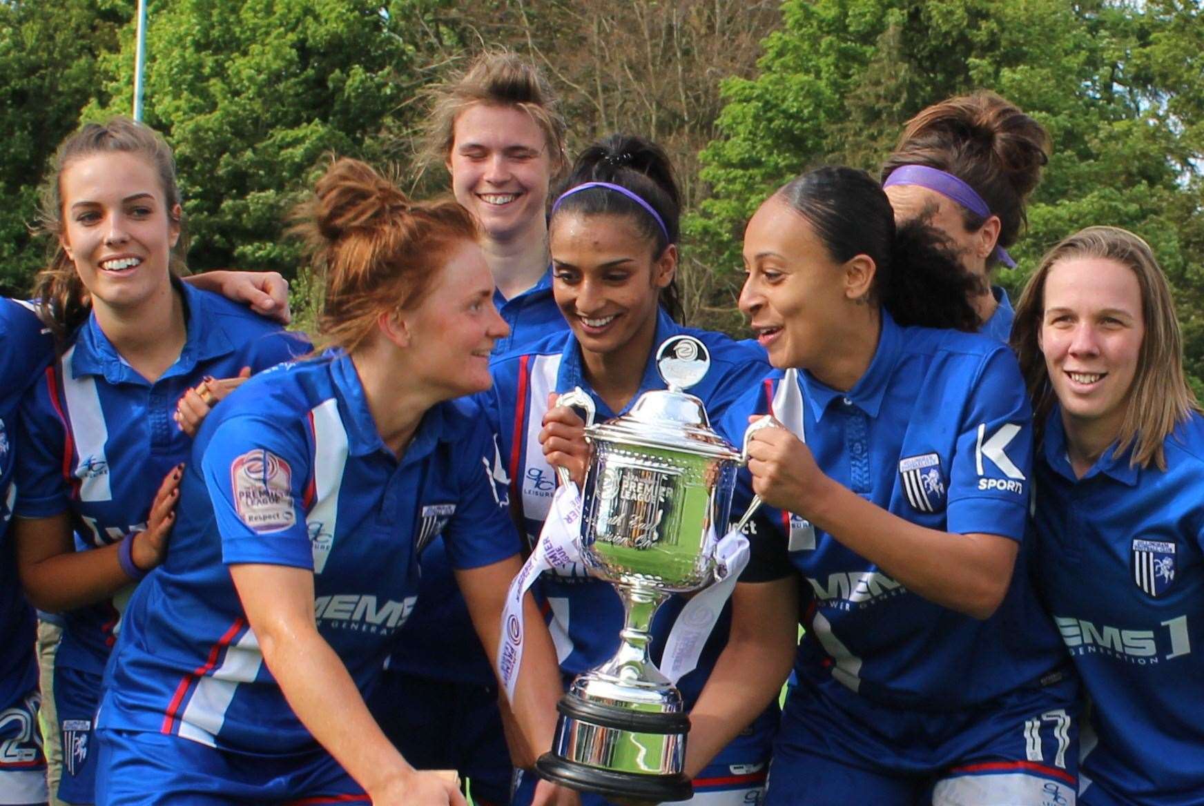 Gillingham Ladies back in 2017 as league title winners. The new owners are looking at bringing women's football back to Priestfield Picture: David Crook
