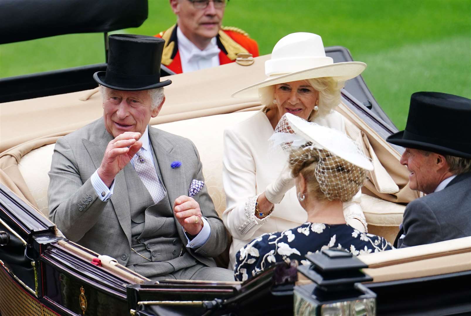 The carriage of the King and Queen, the Duke of Wellington and the Duchess of Wellington arrives (David Davies/PA)