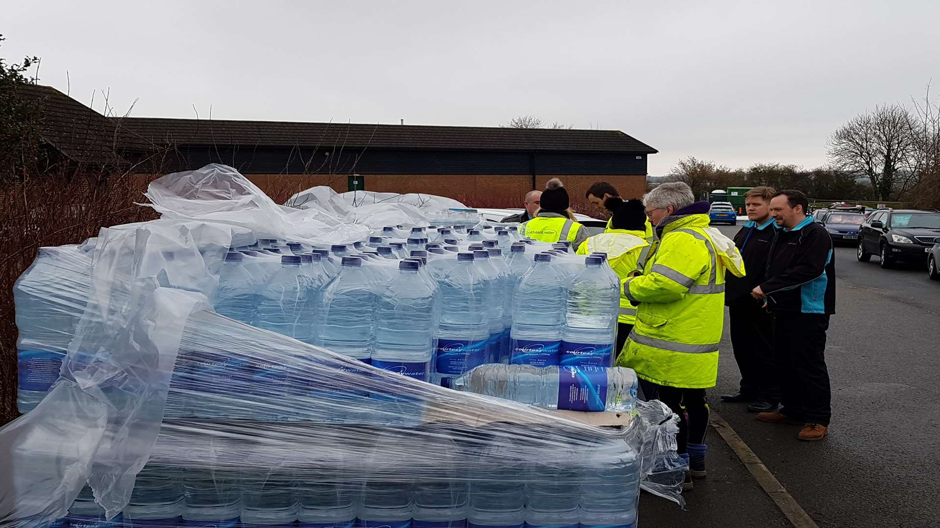 A bottled water station was set up in Lenham