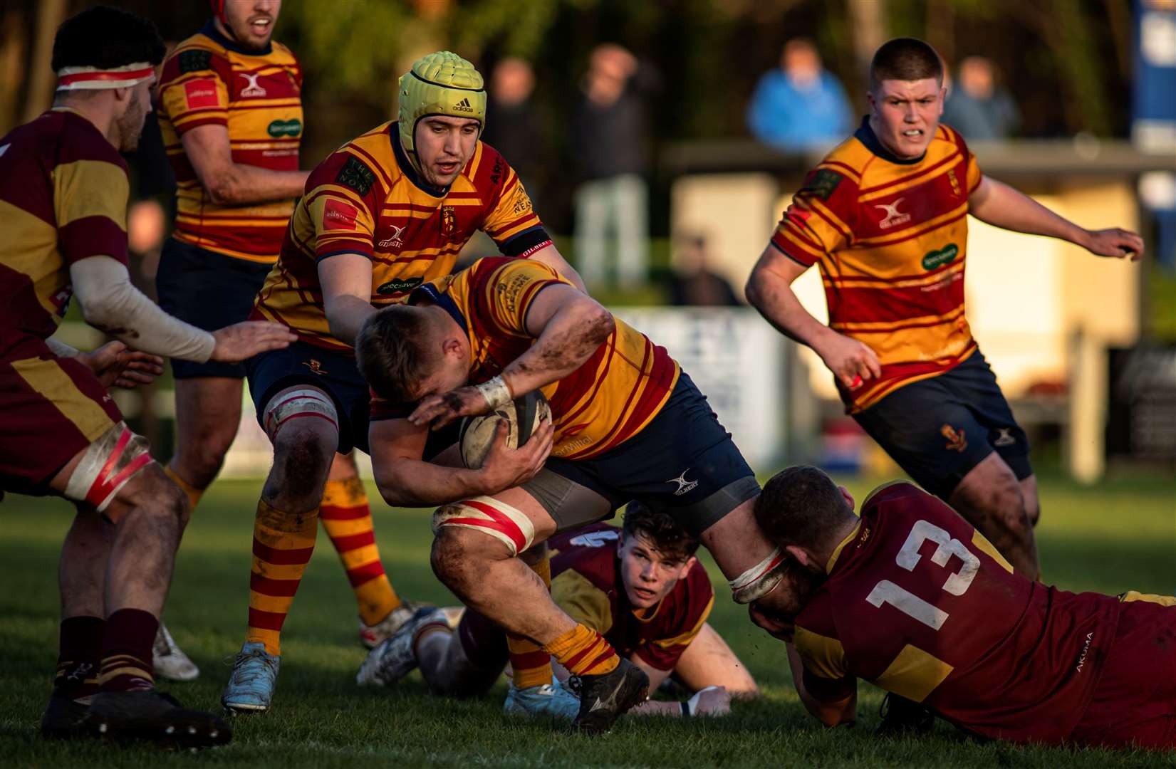 Dan Jackson at the heart of the action for Medway at Dartfordians. Picture: Jake Miles Sports Photography