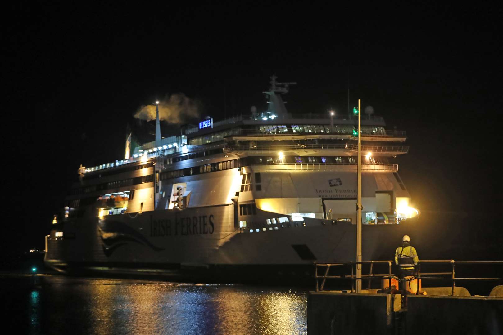 The Irish Ferries Ulysses arrives at Dublin Port from Holyhead in Wales (Niall Carson/PA)