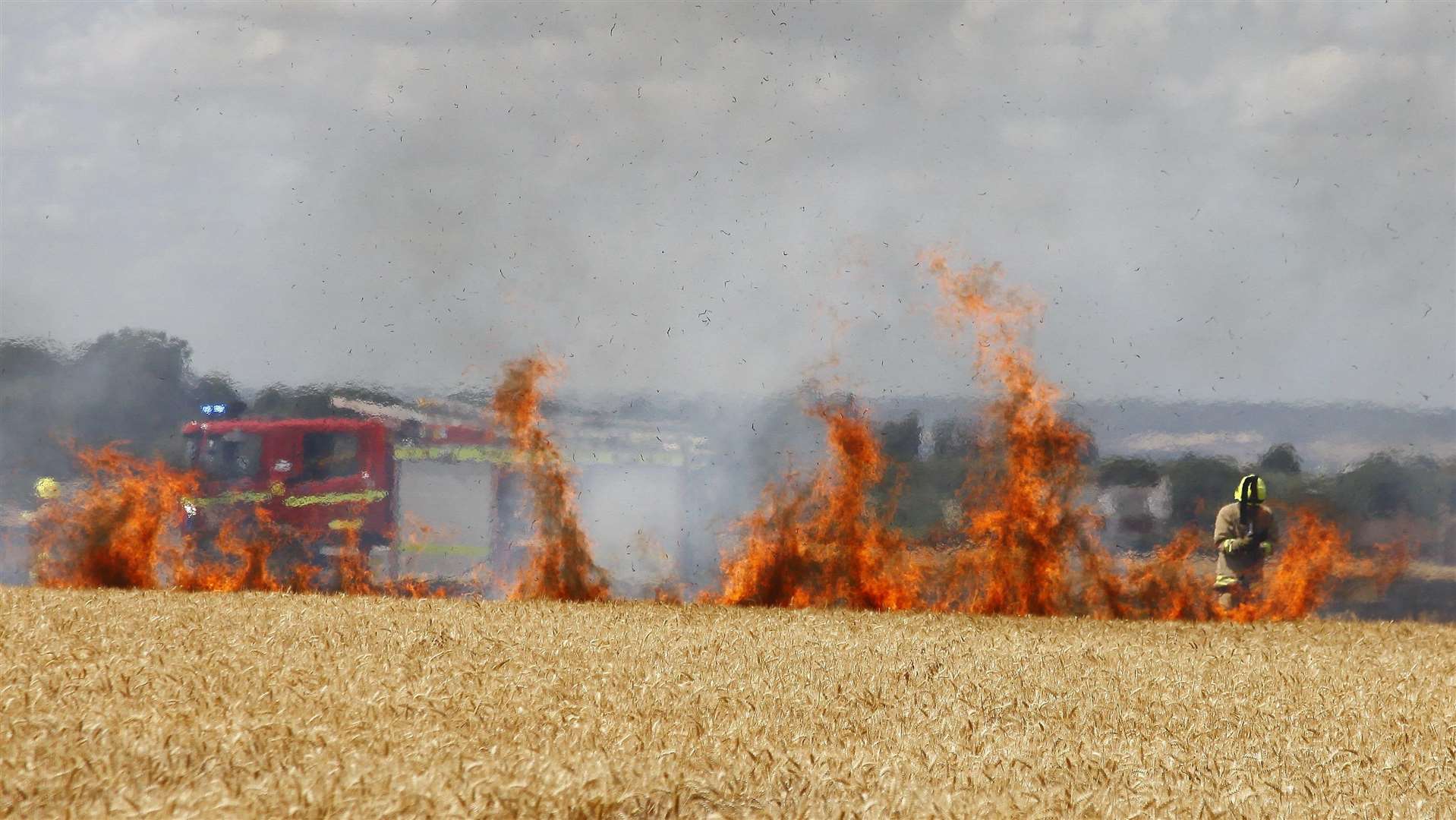 Crews spent more than three hours fighting the flames