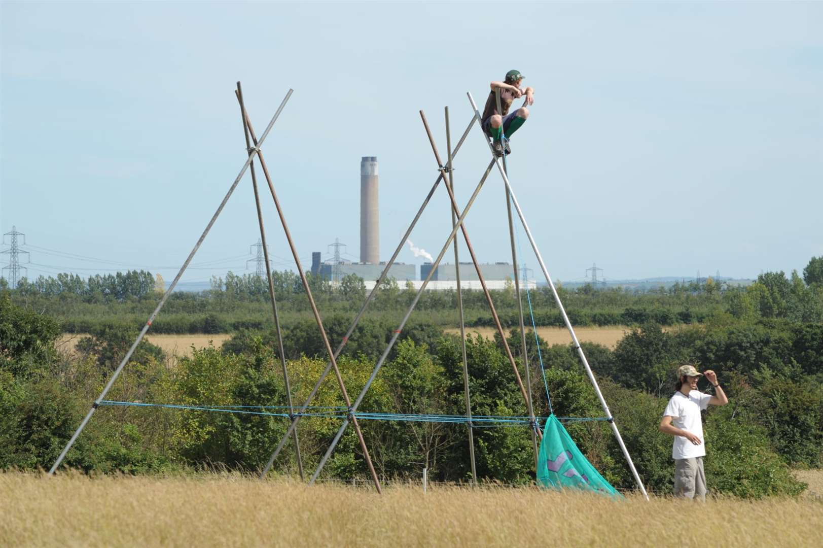 Camp for Climate Action setting up the camp near Hoo in 2008. Pic: Mike Russell