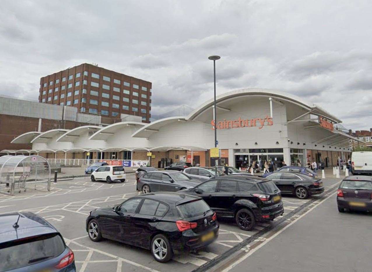 The person collapsed outside Sainsburys in Maidstone Town Centre. Picture: Google Street View