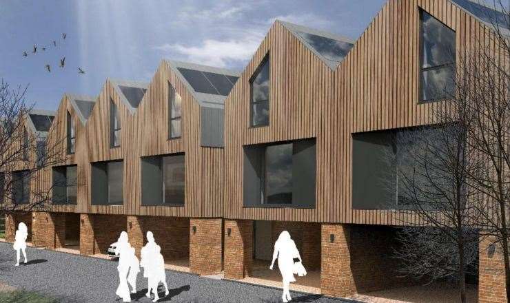 A CGI of the planned housing at Hacklinge near Deal. Picture: One Architecture