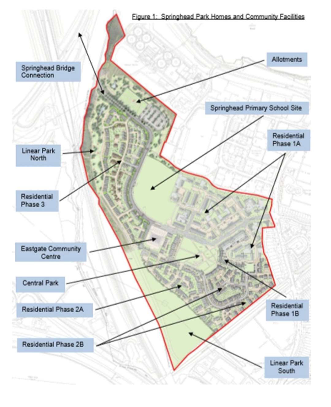 A map of where the new primary school will be located on the Spinghead Park development. (20298325)