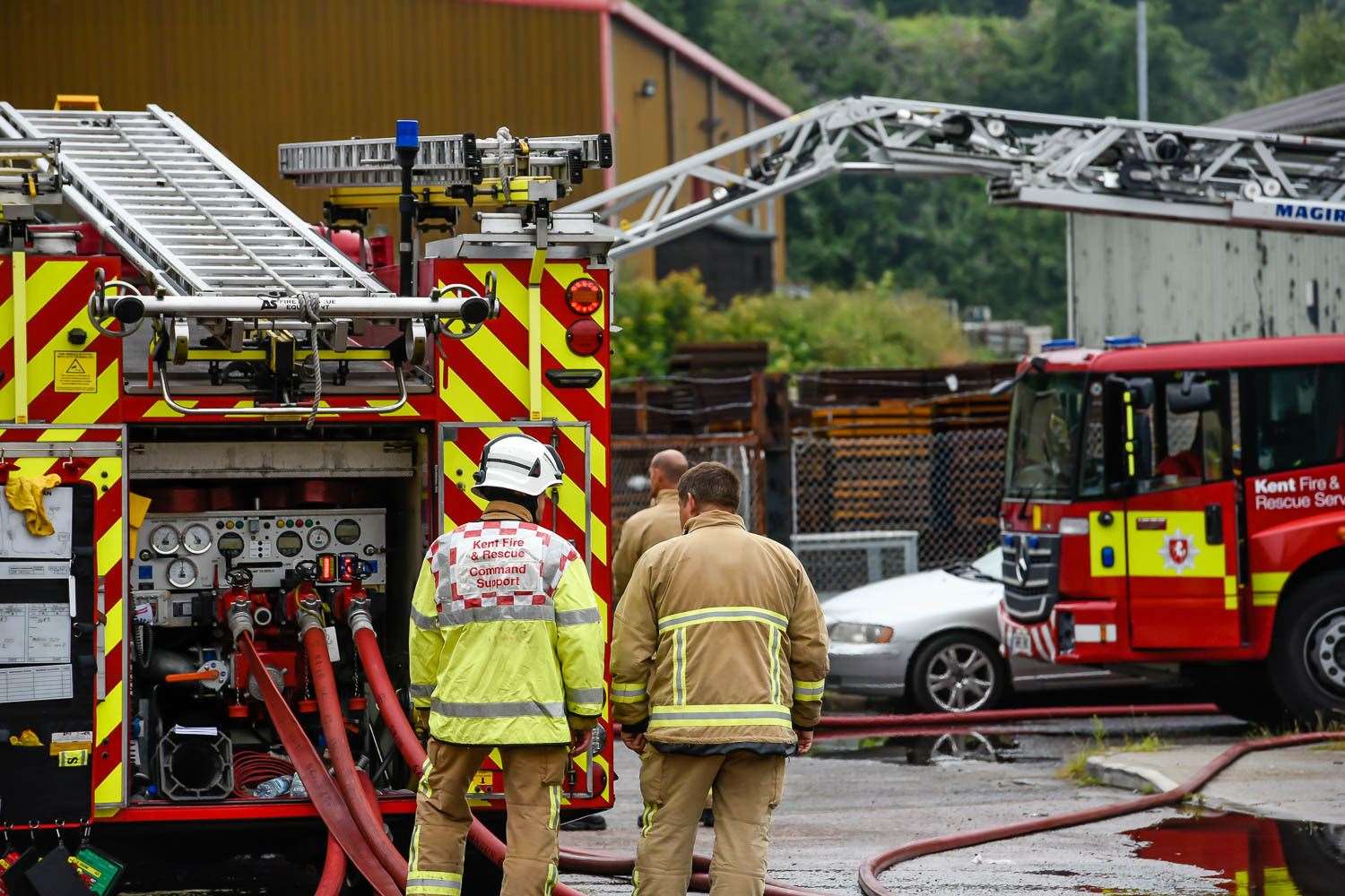 The fire broke out on the Poulton industrial estate in Homlestone Road. Picture: Alan Langley (14052282)