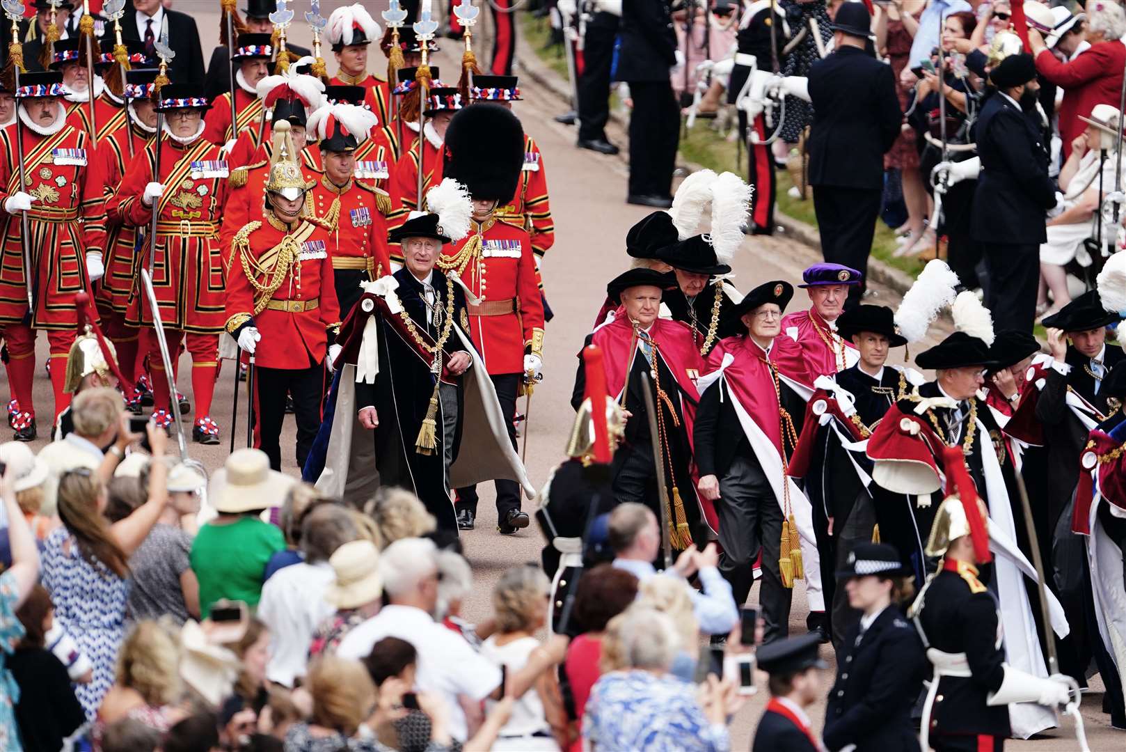 The King attending the annual Order of the Garter Service at St George’s Chapel (Victoria Jones/PA)