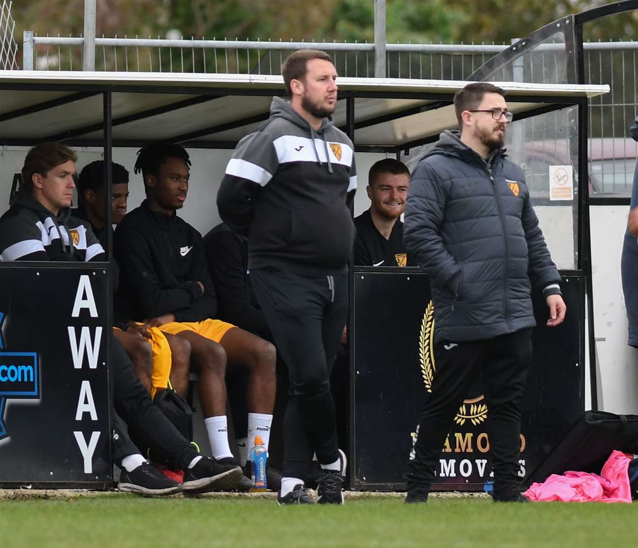 Kennington manager Dan Scorer on the touchline at Deal last weekend Picture: Paul Davies