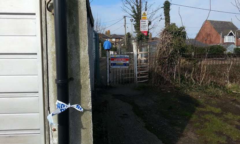 The passageway to the crossing where the fatality happened