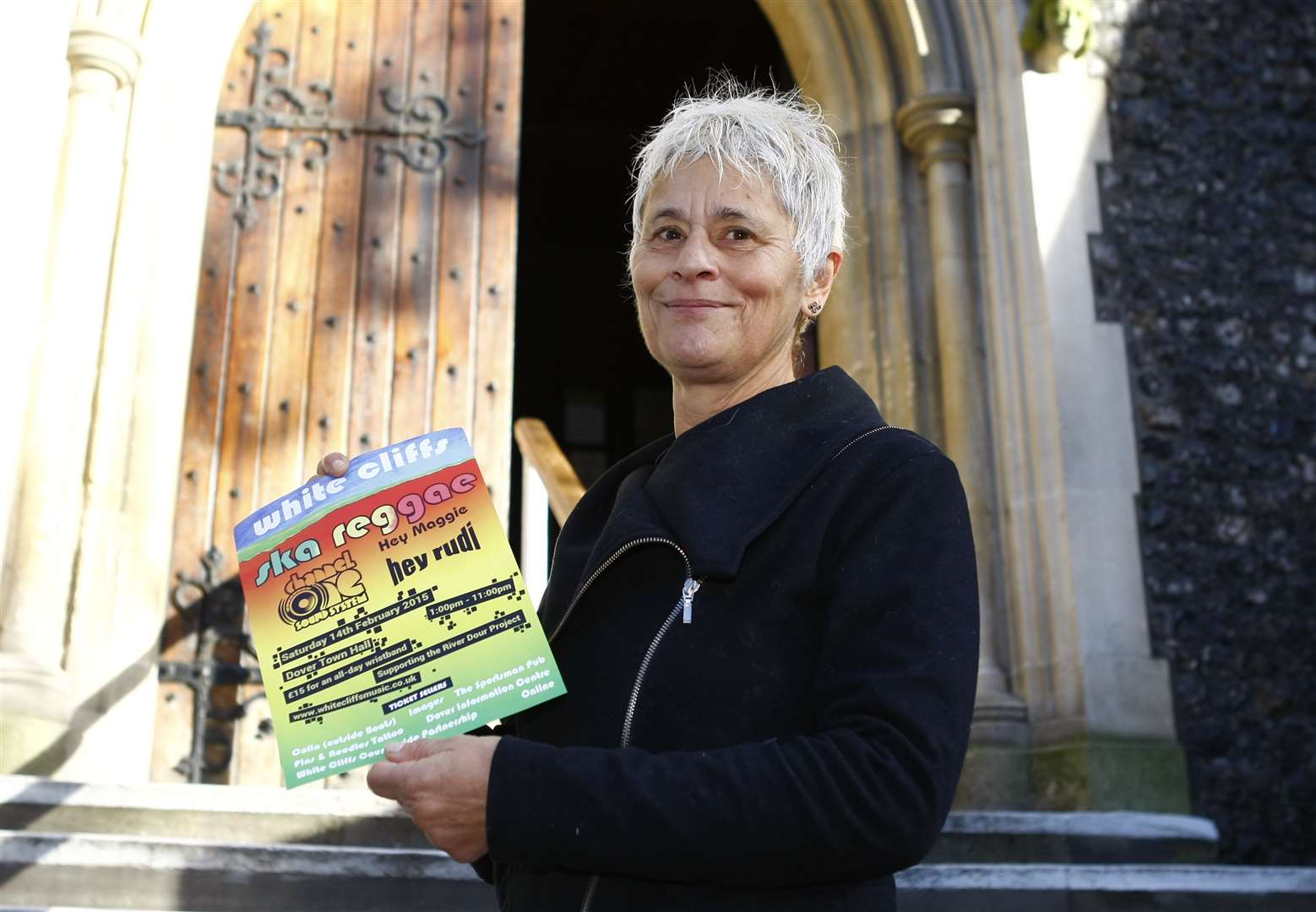 Event organiser Deborah Gasking outside the town hall