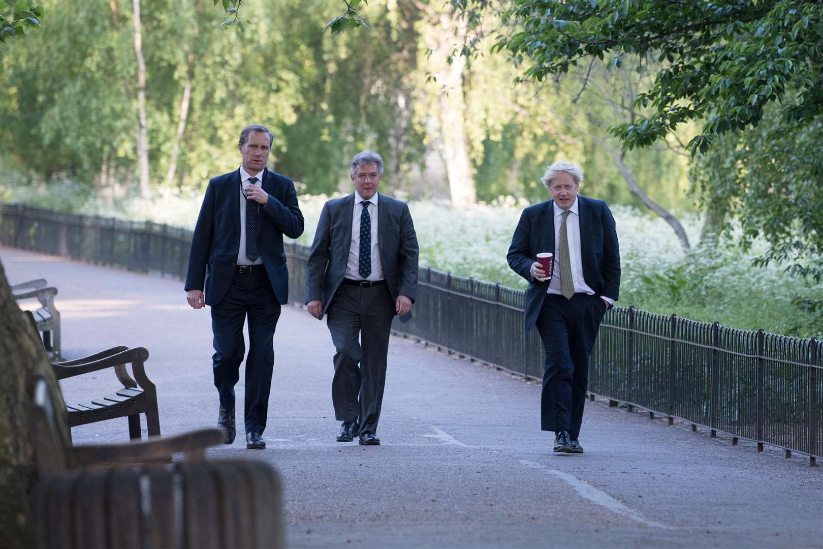 Prime Minister Boris Johnson takes a morning walk on Wednesday (Stefan Rousseau/PA)