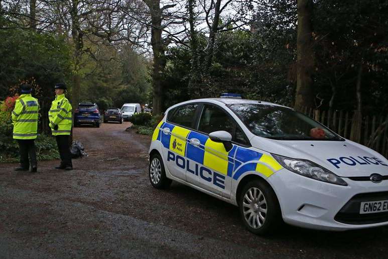 Police guard Peaches Geldof's house in Wrotham. Picture: Invicta Kent Media/Jim Bennett