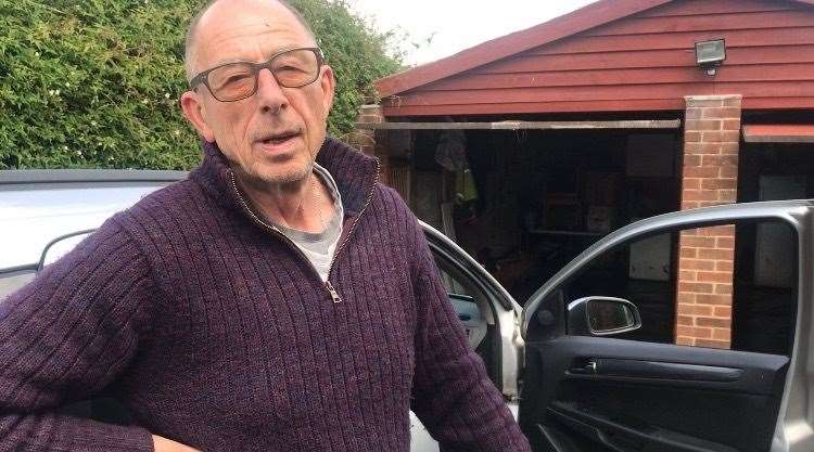 Keith Johnson's car, garage and garden all flooded in St Katherine's Lane in Snodland (12156890)