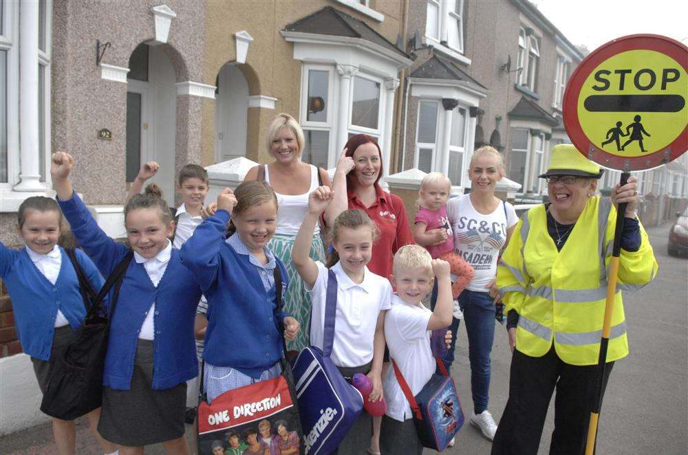 Pupils bid farewell to retiring lollipop lady Sylvia Everest