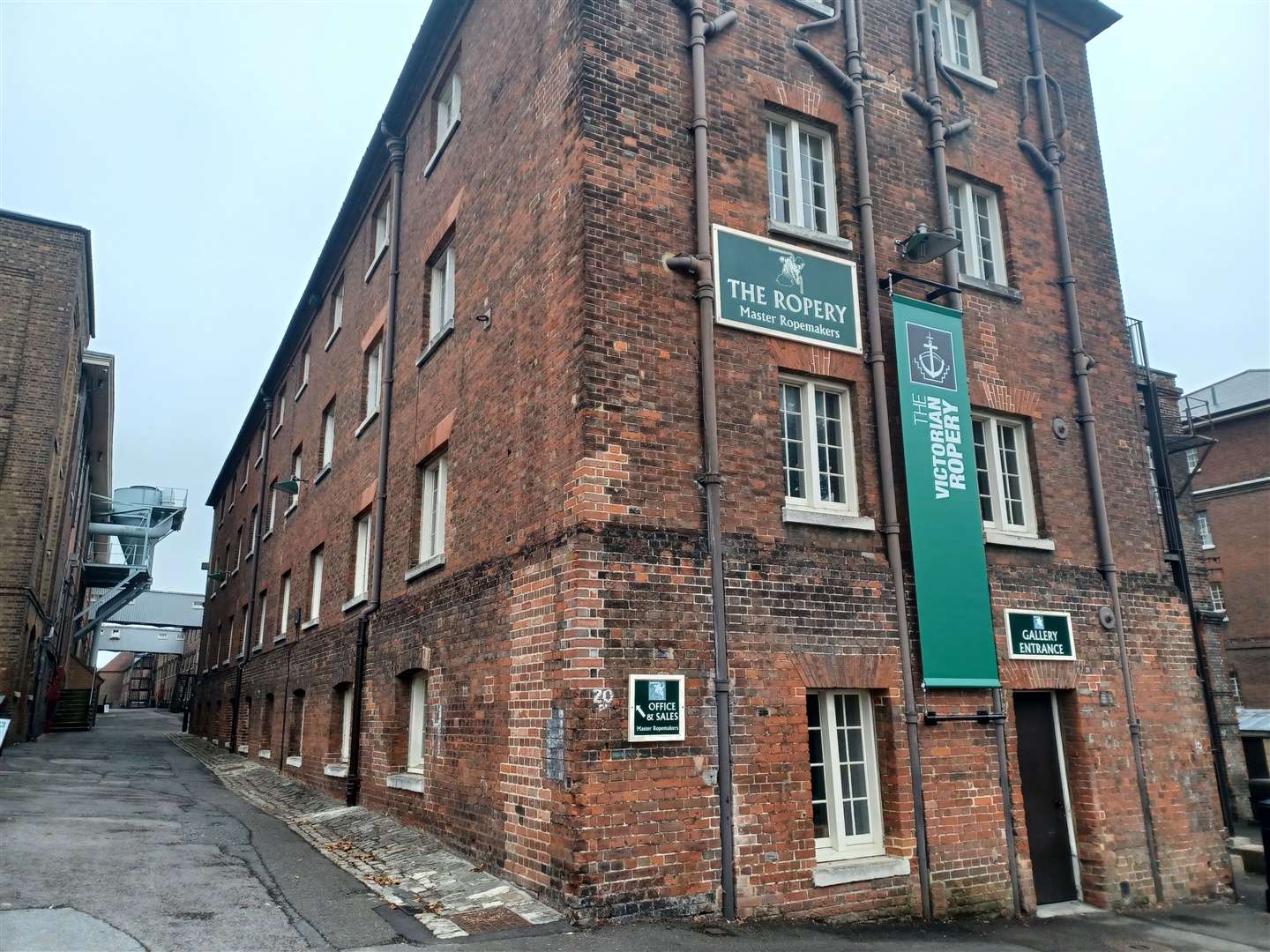 The front of the ropery at Chatham's Historic Dockyard