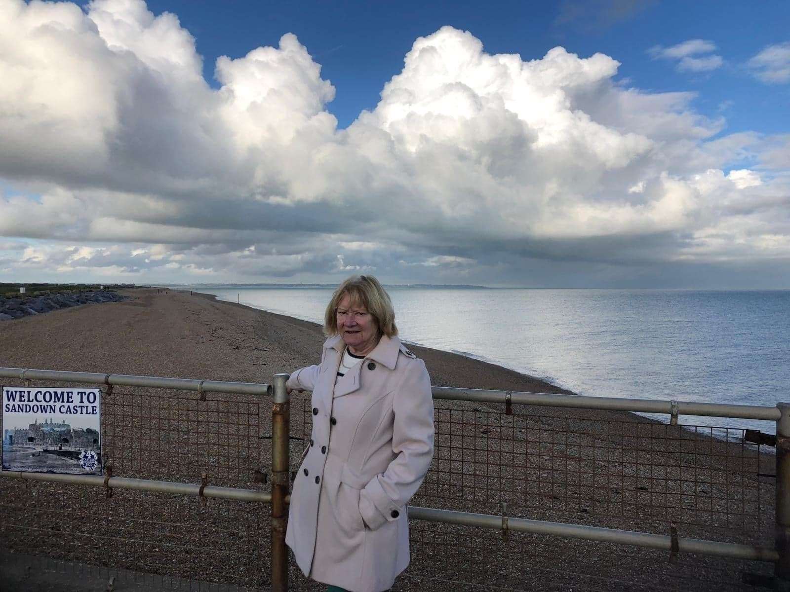 Margaret at Sandown Castle beach, a short walk from The Forester which she owned for more than 40 years. Picture Geeta Seegobin