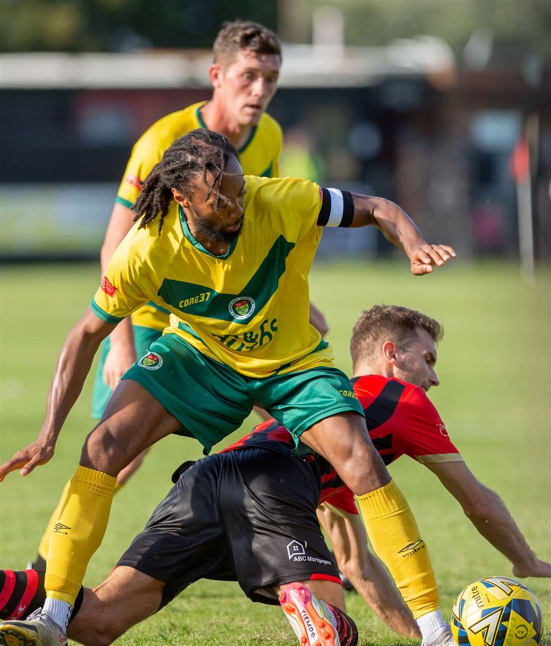 Bradley Simms at the heart of the action at Sittingbourne. Picture: Ian Scammell/Isobel Scammell