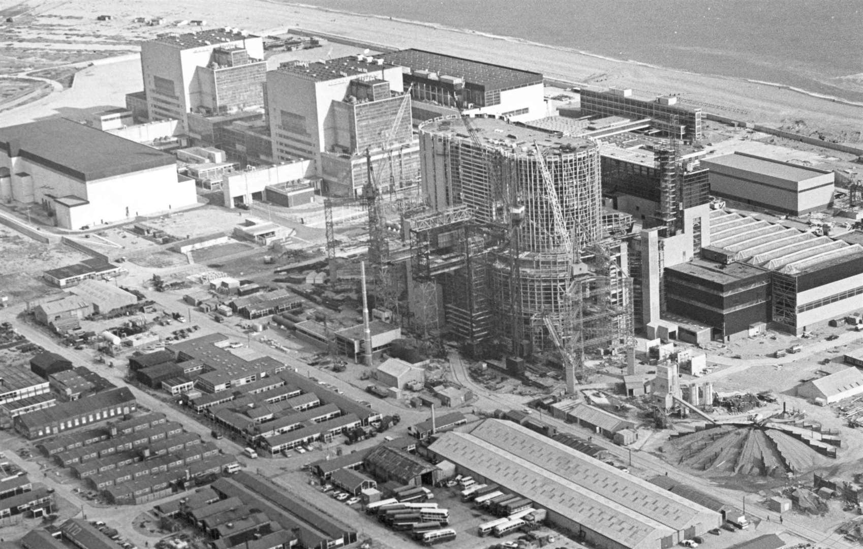 Dungeness B Power Station pictured in 1969 during construction. Picture: 'Kent Our Century By the People Who Lived'