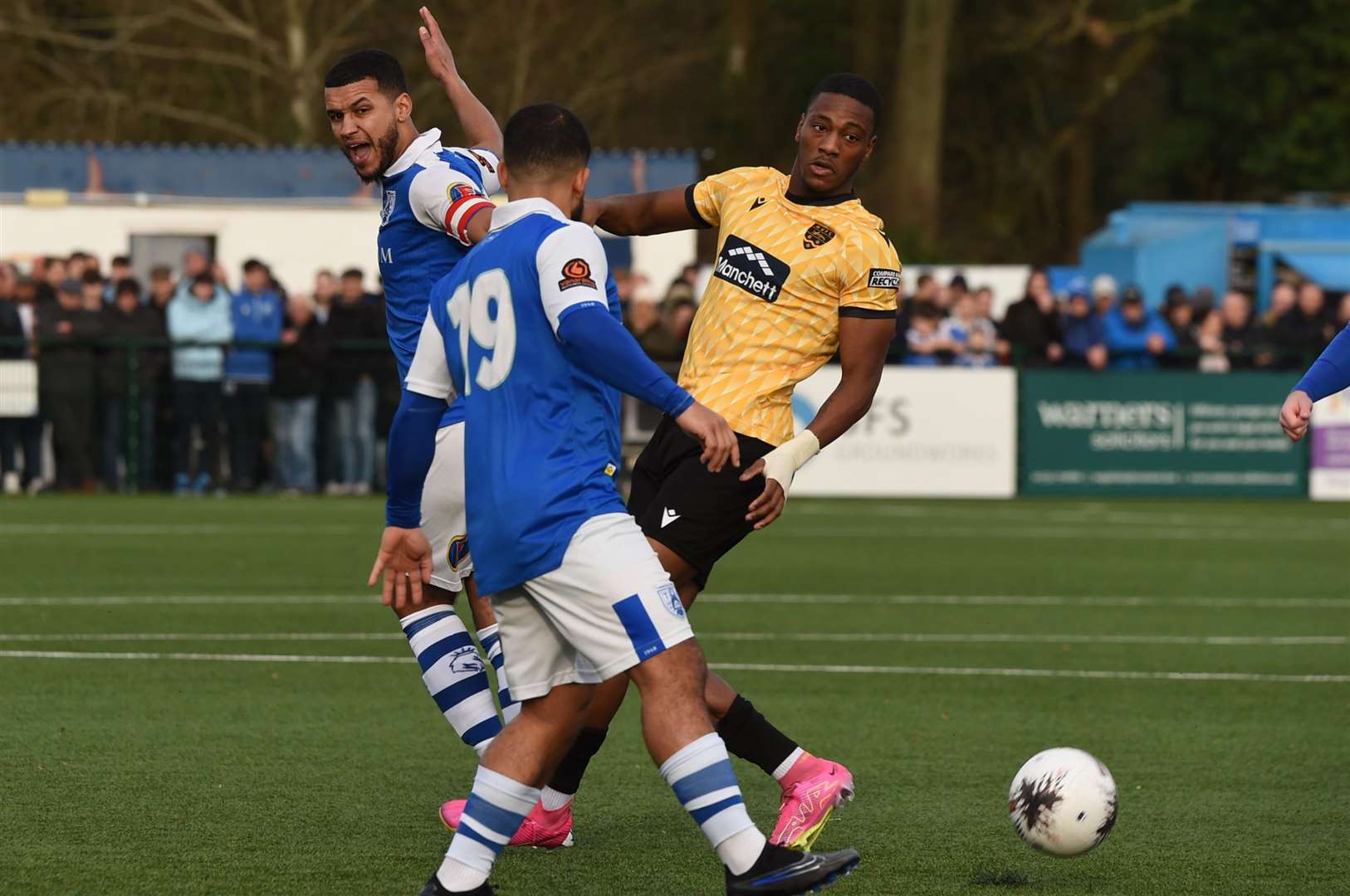 Timmy Abraham in action for Maidstone against Tonbridge last season. Picture: Steve Terrell